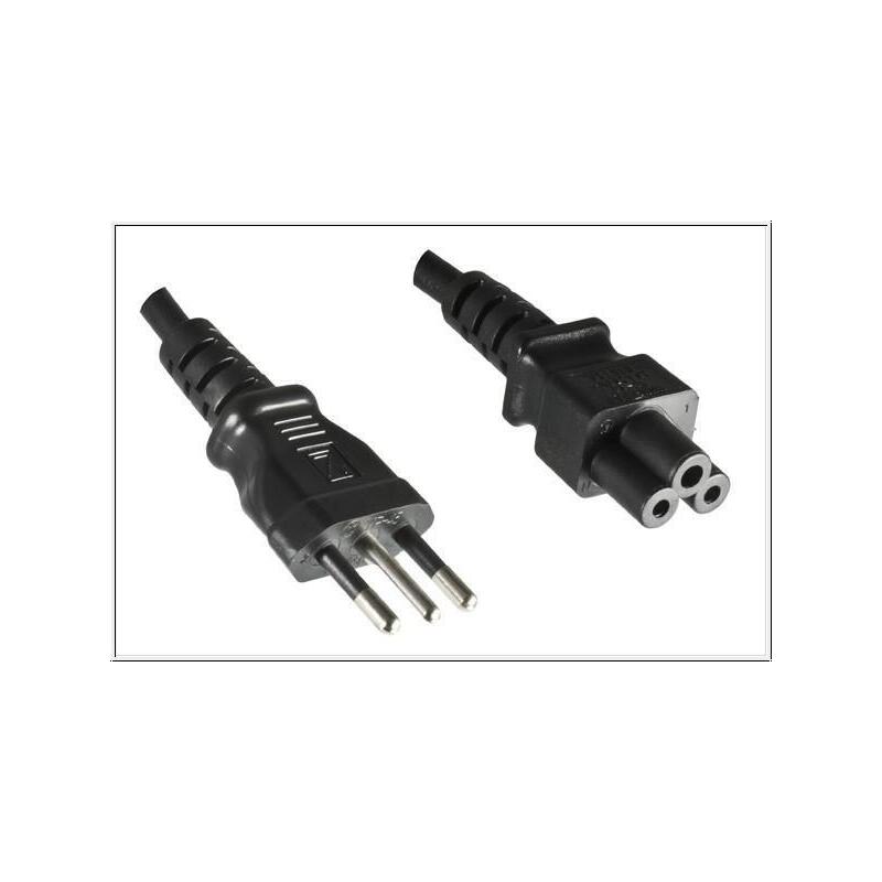 Italiensk Netledning 1,8m,  Sort, A+C Mickey Mouse Stik,
