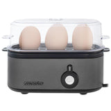 Olla De Huevos Mesko Ms 4485 Para 1 A 3 Huevos Ajuste Cocción Carcasa Media Dura O Dura Vaso Dosificador Picador Señal Luminosa Apagado Automático Compacto Diseño Metal Gris