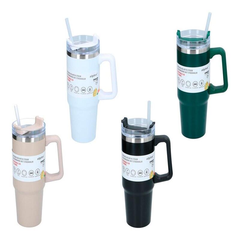 Jarra Térmica Con Pajita Reutilizable, 900 Ml, Colores Surtidos