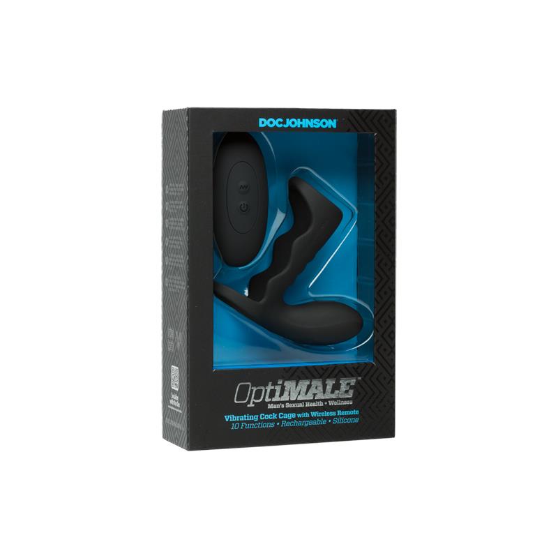 Jaula Para El Pene Con Vibración Y Control Remoto Negro