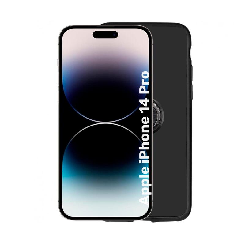 Jc Funda Trasera Anillo Imán Negra / Apple Iphone 14 Pro