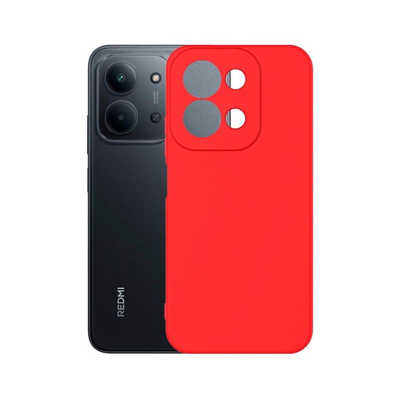 Jc Funda Trasera De Silicona Roja Xiaomi Redmi 15c
