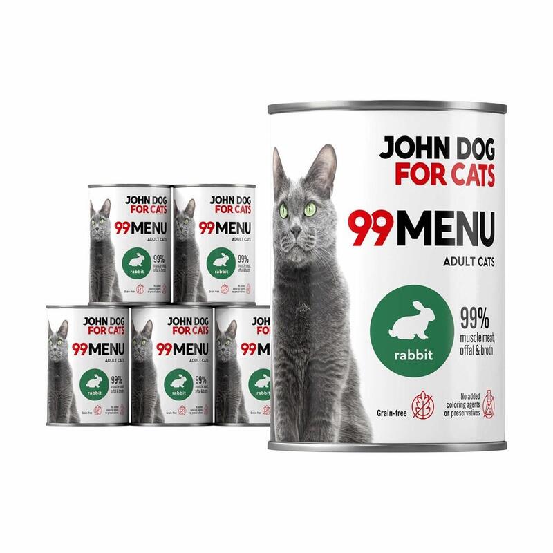John Dog 99 Menu Dorosly Królik Karma Mokra Dla Kota 400g*6