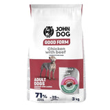 John Dog Good Form Sd Breed Pollo Y Carne De Res Alimento Seco Para Perros 3kg