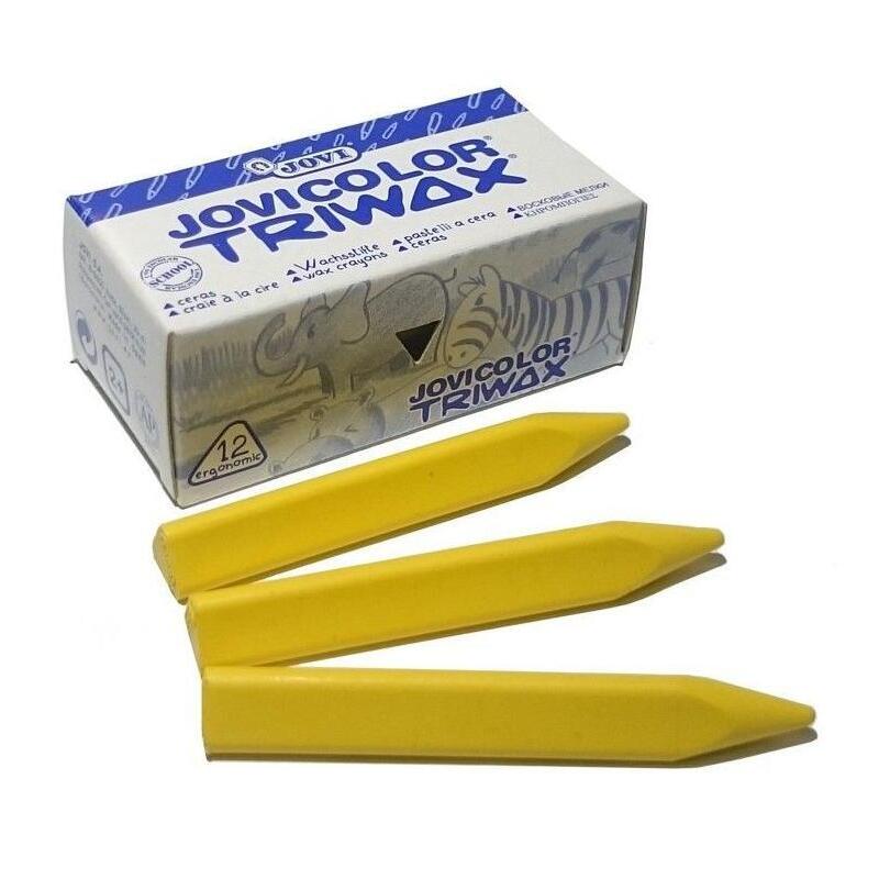 Jovi Ceras Jovicolor Triwax 82mm Amarillo Caja Estuche 12