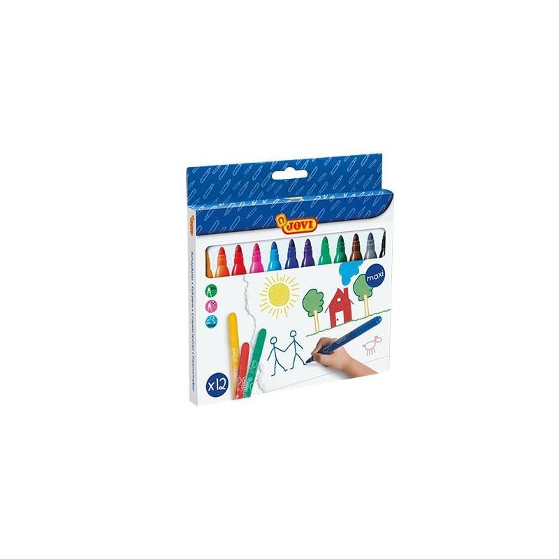 Jovi Estuche 12 Rotuladores Maxi 135mm Colores Surtidos