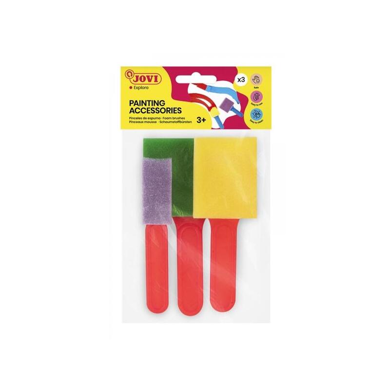 Jovi Painting Accessories Pack De 3 Pinceles De Espuma - Tamaños Diferentes - Especiales Para Pintura De Dedos -
