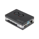 Joy-It Carcasa Negra Acrílica Con Doble Ventilador Para Raspberry Pi 4b