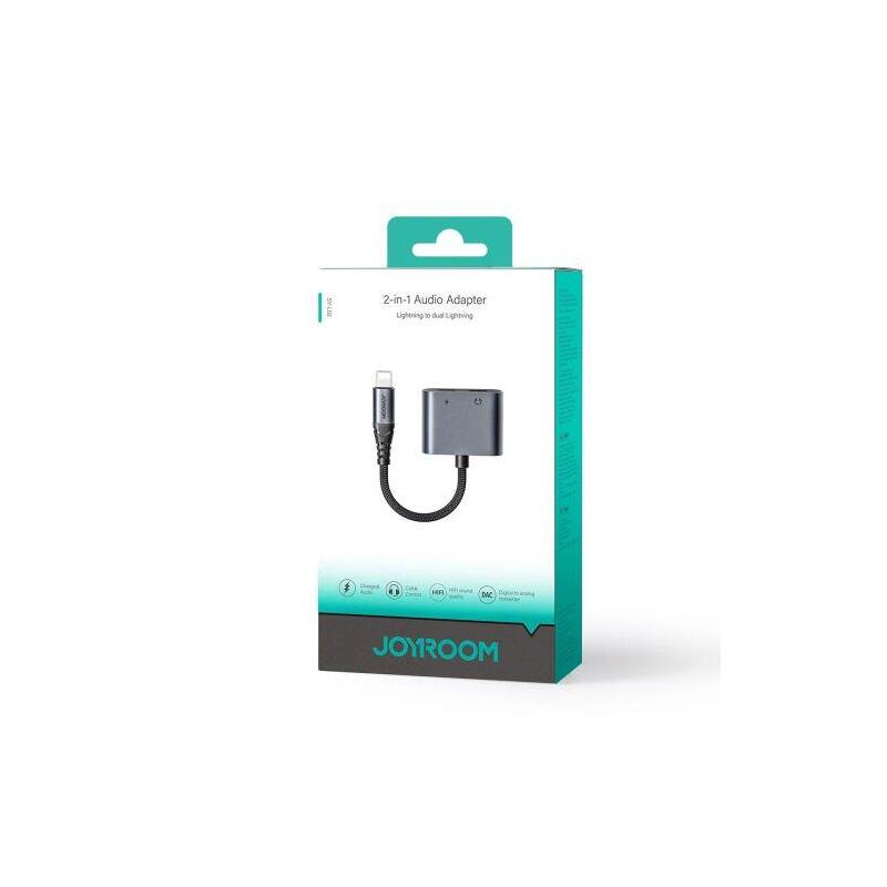 Joyroom Adapter Dac 2-In-1 Type-C To Type-C/ Type-C, 60w, 0.12m, Black (Jr-Sy-L02)