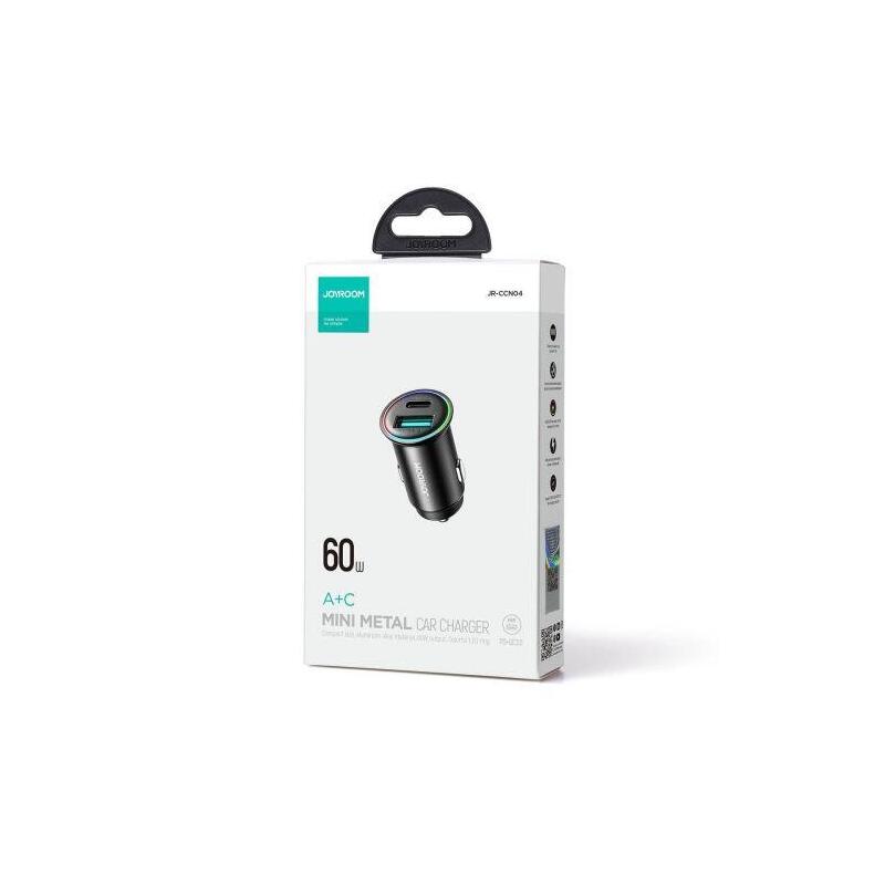 Joyroom Car Charger Mini, C+U, 60w, Black (Jr-Ccn04)
