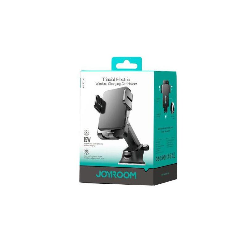 Joyroom Car Mount Magnetic Wireless Charger 2-In-1 (Dasboard And Version) 4.6 - 6.8 Inch 15w, Black (Jr-Zs219-Dash)