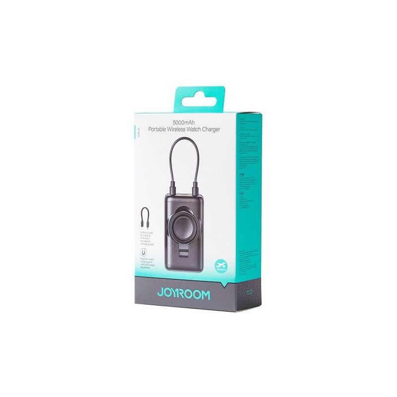 Joyroom Power Bank Magnetic Wireless Charging For Apple Watch, C+Lightning, 3w, 5000 Mah, With Type-C - Lightning Cable, Black (Jr-W13)