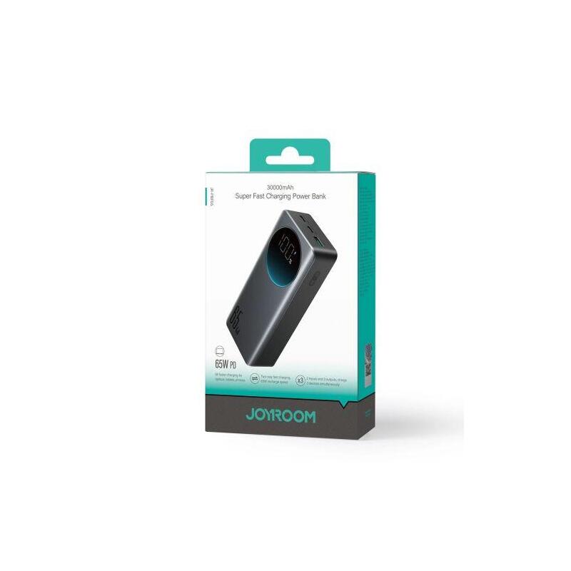 Joyroom Power Bank With Digital Display C+U+U, Pd 65w, 30000 Mah, Black (Jr-Pbf05 Pro)