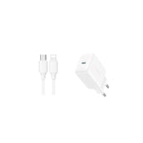 Joyroom Travel Charger Type-C. Pd 20w, Qc 3.0, With Type-C To Lightning Cable (1m), White (Jr-Tcf20)