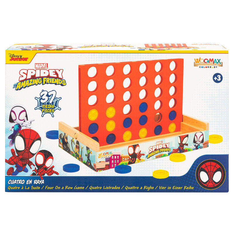 Juego Cuatro En Raya Madera Spidey Marvel