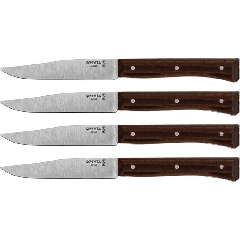 Juego De 4 Cuchillos De Mesa Opinel Faceta Fresno Oscuro