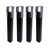 Juego De 4 Patas De Somier Pt25 40x30x255mm Sin Rueda, Negro 96404 Micel