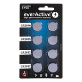 Juego De 8 Pilas De Litio Everactive 4 X Cr2032, 2 X Cr2025, 2 X Cr2016
