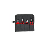 Juego De Alicates Para Arandelas Knipex Ø 12 - 60 Mm, 4 Piezas Rojo, 4 Puntas Rectas, En Bolsa Enrollable 00 19 56 V01