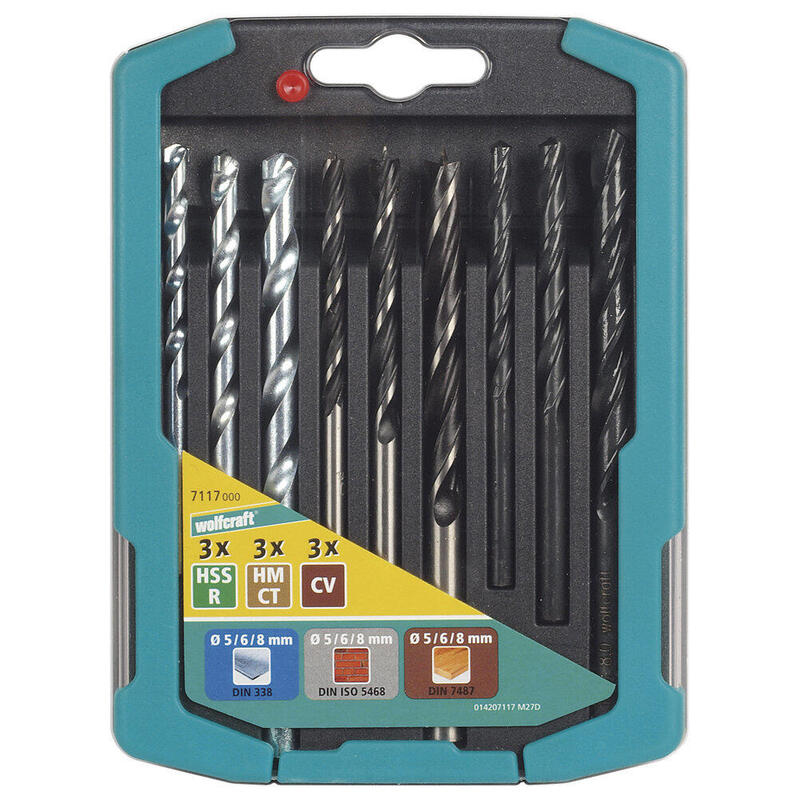 Juego De Brocas Para Metales Y Piedra De 9 Piezas 7115000 Wolfcraft