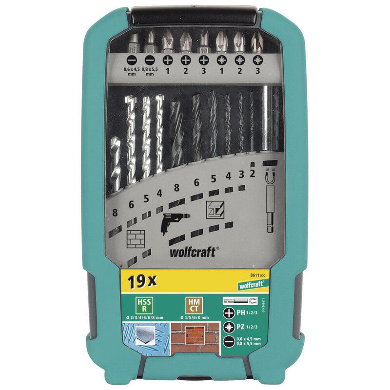 Juego De Brocas Para Metales Y Piedra De 9 Piezas 7115000 Wolfcraft