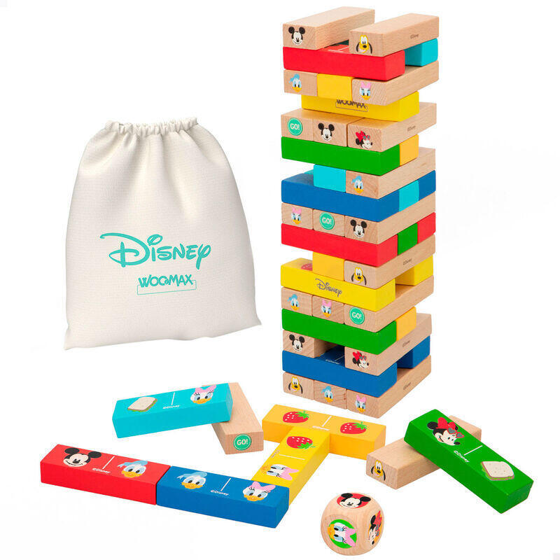 Juego Torre Bloques + Domino Madera Disney