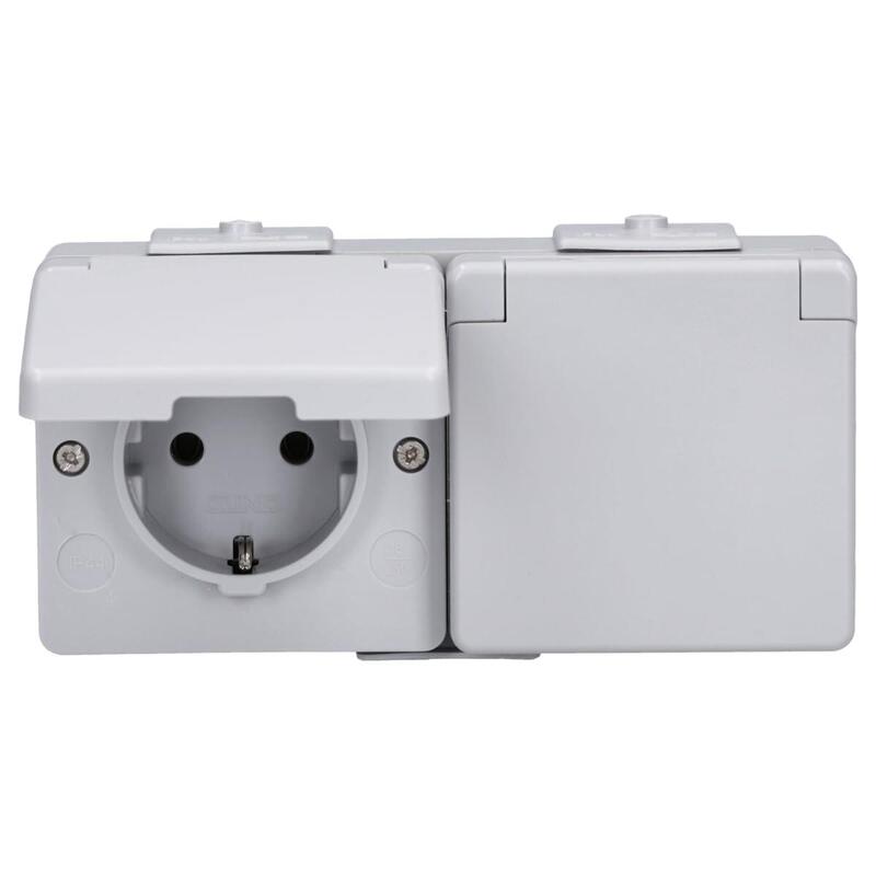 Jung 622 Ww Ap Wd-Doppel-Steckdose Waagrecht