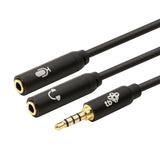 Cable 3,5mm Mini Jack - 2x 3,5mm Mini Jack M/F Adapter 30cm
