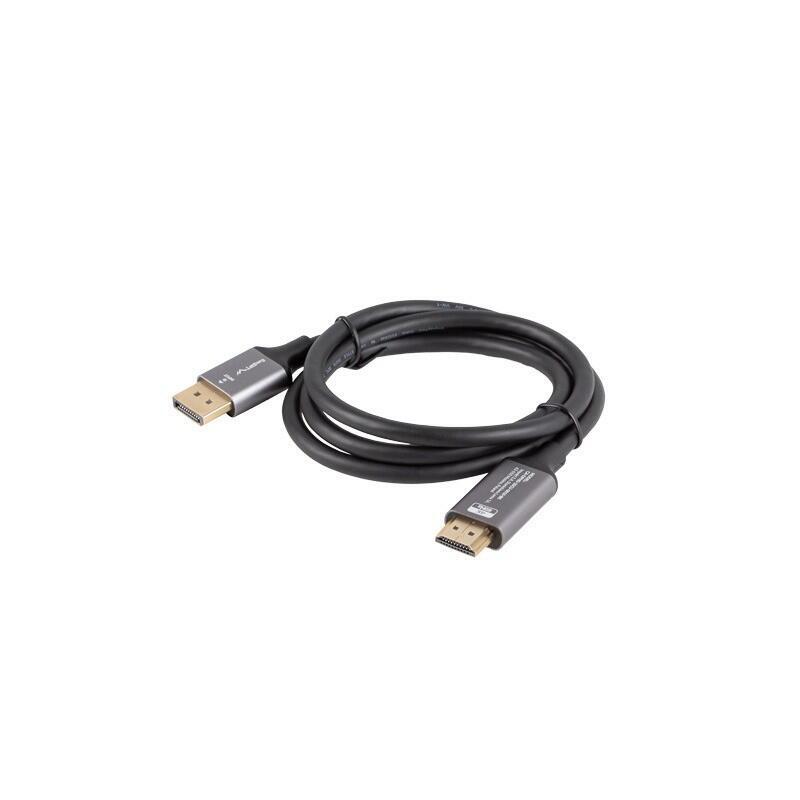 Kabel Displayport(M)-Hdmi(M) 1m 4k Czarno-Srebrny