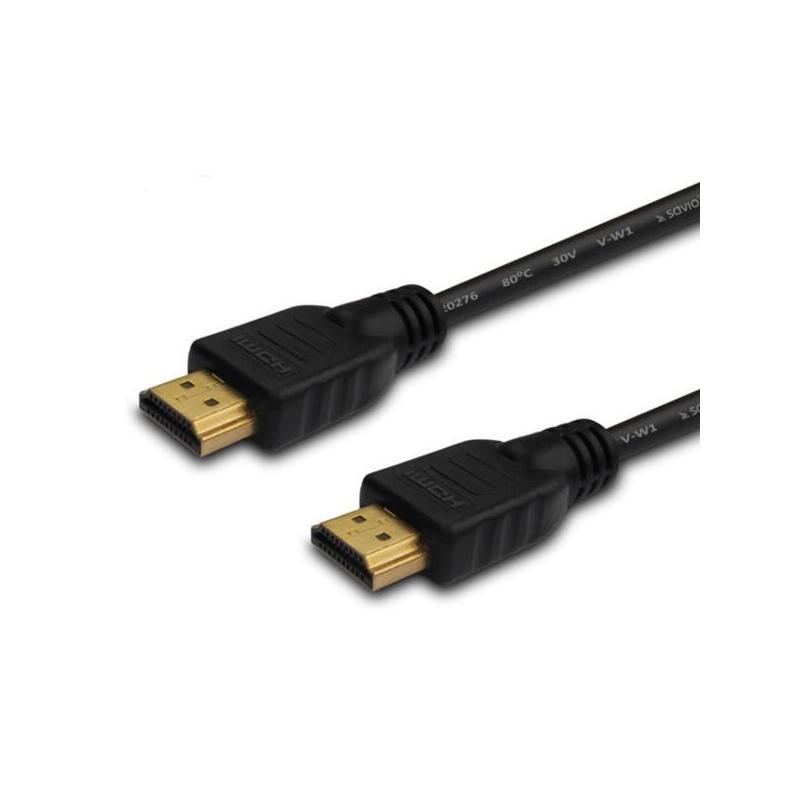 Cable  Savio Cl-195  Hdmi 2 M, Negro, Conectores Dorados, Versión 2.0 High Speed, Ethernet/3d