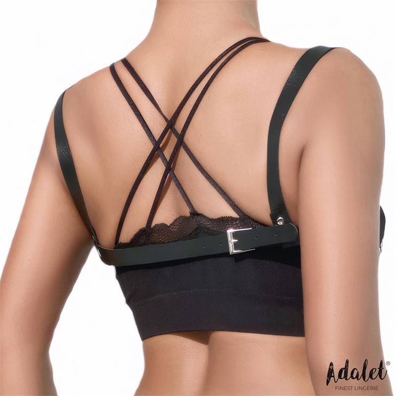 Karina Top Cuero Vegano Con Cadenas Talla Única