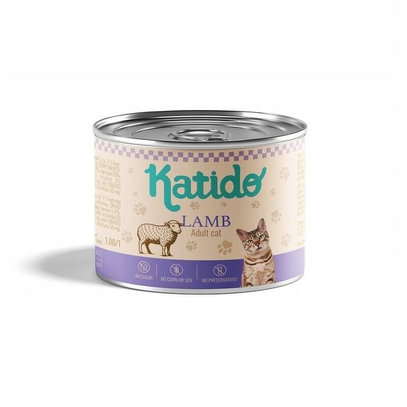 Katido Cordero Premium Comida Húmeda Para Gato 200g