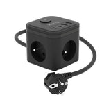 Kerg Smart  Enchufe Multiple De 3 Tomas + Cargador Usb-A+Usb-C 1,5 M 3×1,5 Mm2 H05vv-F 16 A/250 V