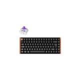 Keycron K2 He, Teclado De Juego Negro/Madera, Des-Layout, Gateron Double Rail Nebula, Marco De Aluminio K2h-F1-De