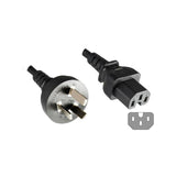 Kinesisk Netledning, 1,8m Til  C15, Sort, 3x1,00mmý
