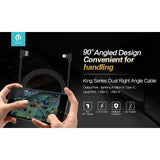 King Cable Usb - Lightning Angled 90° Black