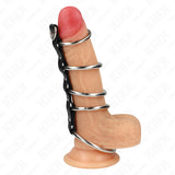 Kink - 5 Anillos Pene Metal 3.2 Cm A 5 Cm Conectados Por Polipiel