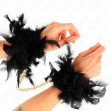 Kink - Esposas De Plumas Negro Con Cadena Dorada Modelo 1