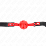 Kink - Mordaza De Bola 4 Cm Dura Hueca Rojo Correa Negra 60 X 2 Cm Ajustable 37-52 Cm
