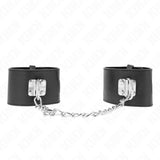 Kink - Muñequeras Fijas Con Cadena 30 Cm Y Cierre Candado Negro Ajustable 16-23 Cm X 5.5 Cm
