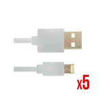 Kit 5 Unidades Cable Lighting Nortess Iphone 5  6/7/8/ X Ipad 2 Metros Color Blanco