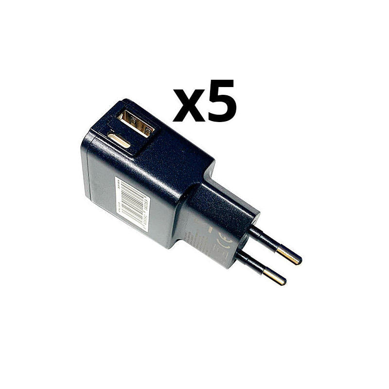 Kit 5 Unidades Cargador Nortess Usb De Pared 1 Puerto Usb A + Puerto Usb-C Color Negro