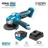 Kit Amoladora 20v Con 1 Bateria 4.0a Y Cargador 08772. 28,9x23,9cm Koma Tools Pro Series Battery