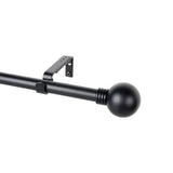 Kit Barra Cortina Anillo Negro Extensible De 160 - 300 Cm