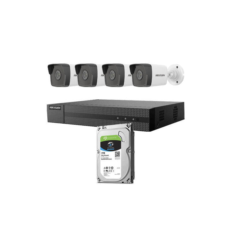 Kit Bullet Ip Hikvision Grabador + 4xbullet + Hd