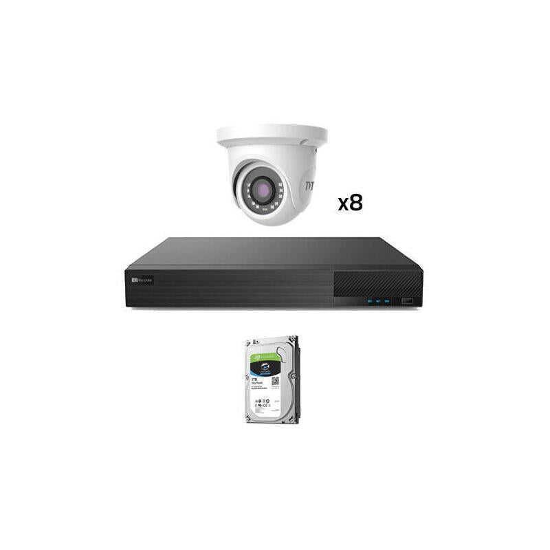 Kit Cctv 8 Cámaras Domo Preconfigurado Tvt 1080p