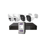 Kit Cctv Ip Nvr 4ch Poe + 2 Domos 4mp 2.8mm + 2 Bullets 4mp 2.8mm + Hd2tb