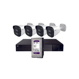 Kit Cctv Ip Nvr 4ch Poe + 4 Bullets 4mp 2.8mm + Hd2tb