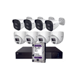 Kit Cctv Ip Nvr 8ch Poe + 4 Domos 4mp 2.8mm + 4 Bullets 4mp 2.8mm + Hd4tb