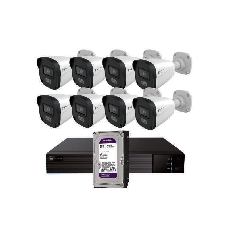 Kit Cctv Ip Nvr 8ch Poe + 8 Bullets 4mp 2.8mm + Hd4tb